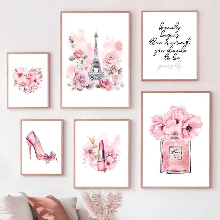 Paris Fashion Art Poster Pink  - đánh giá và giá Home Fragrance Room Spray